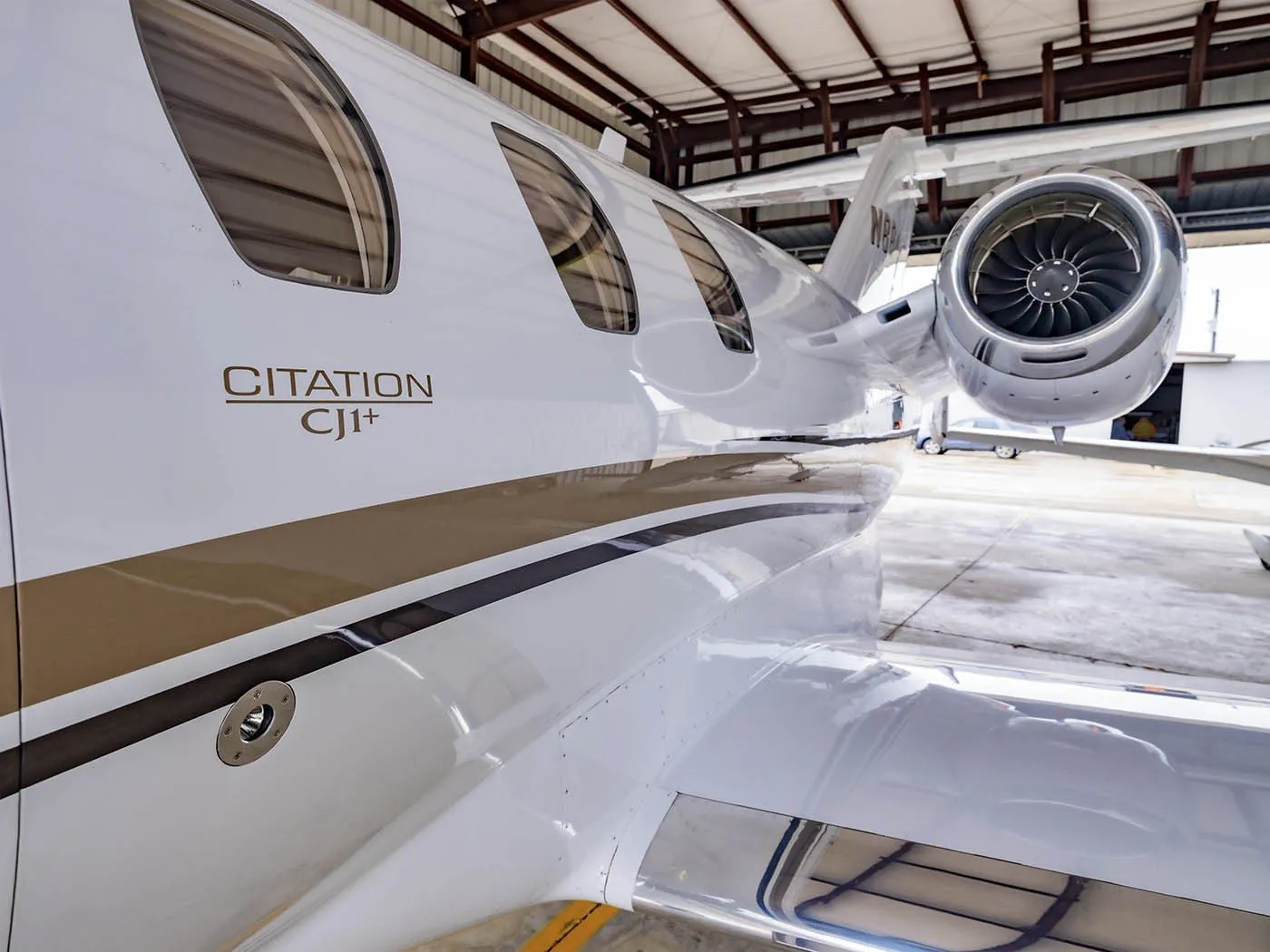 Citation CJ1+ exterior detail with fuselage titles