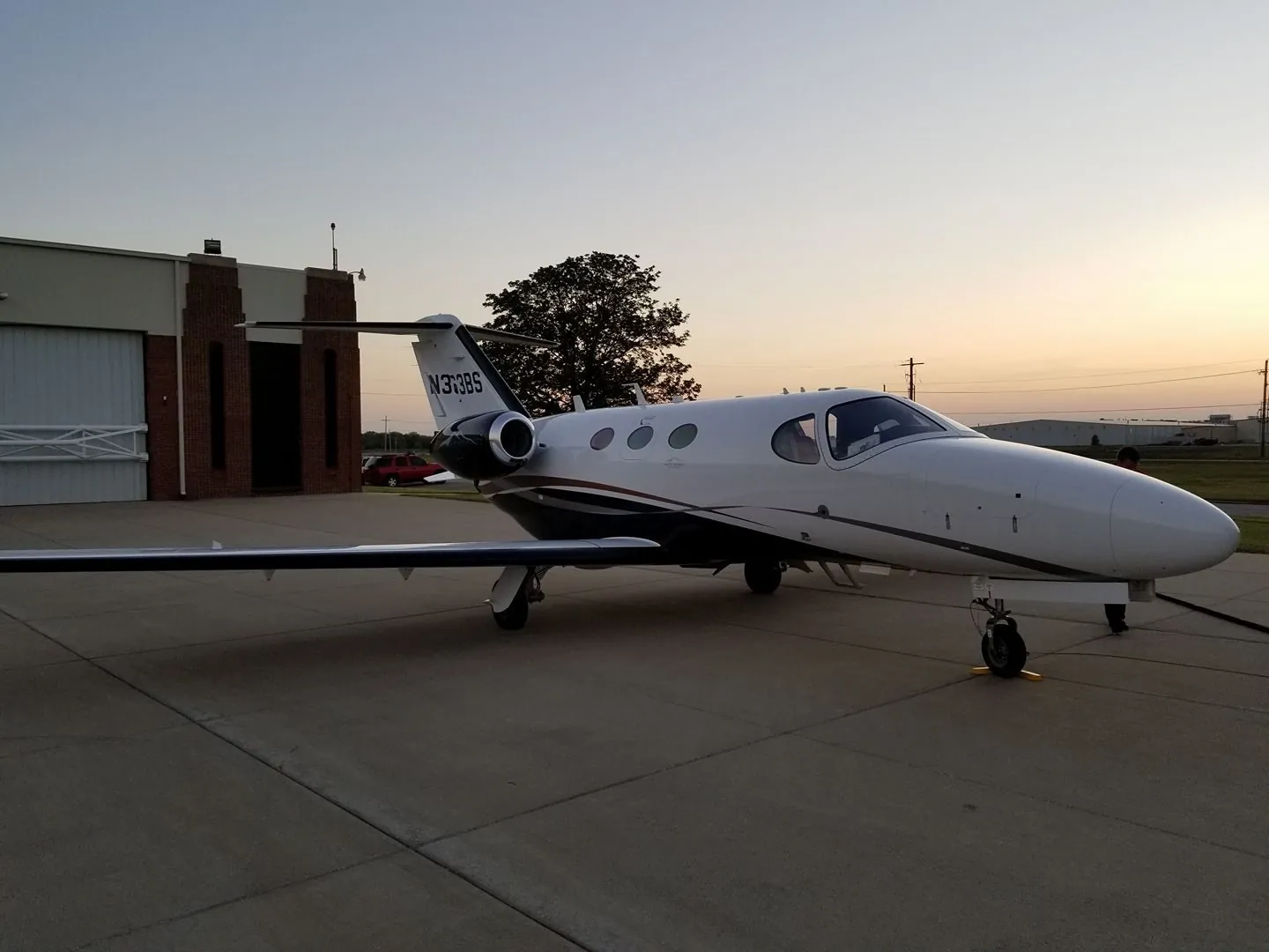 Citation Mustang exterior with the cabin door closed